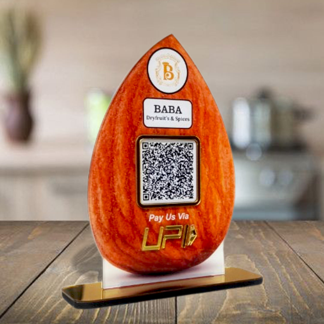 Almond Shaped Smart NFC Single QR Standee