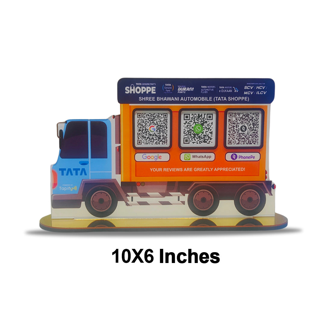 Truck Shaped Smart NFC 3-in-1 Tabletop Standee