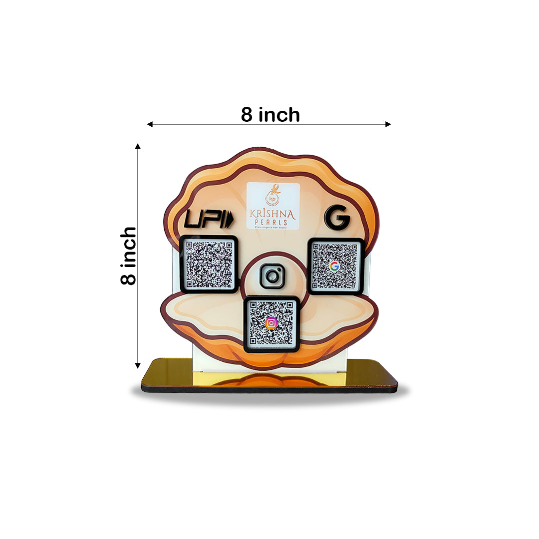 Pearl Shell Shape - Smart NFC 3-in-1 Table Top Standee
