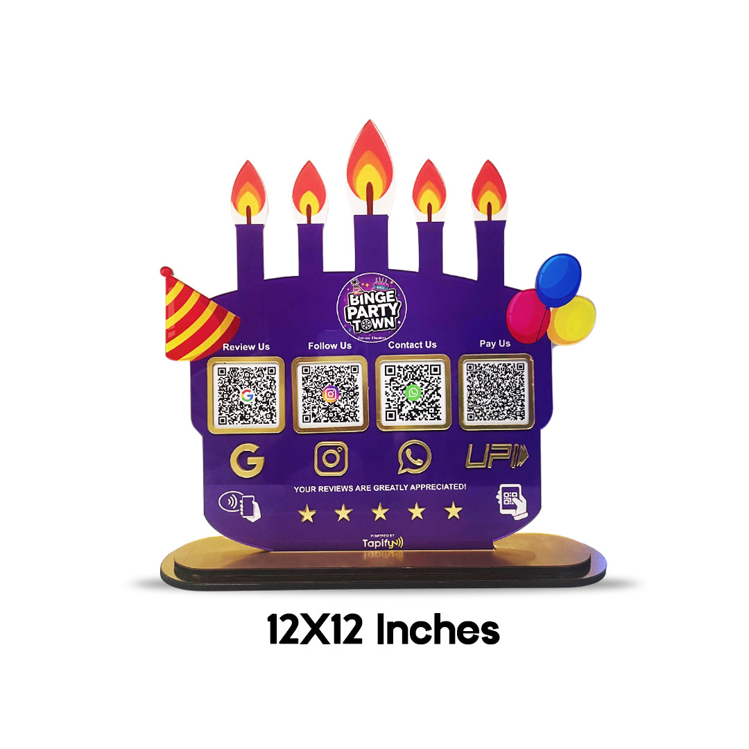 Big Size Cake Shape Smart NFC 4-in-1 Table Top Standee