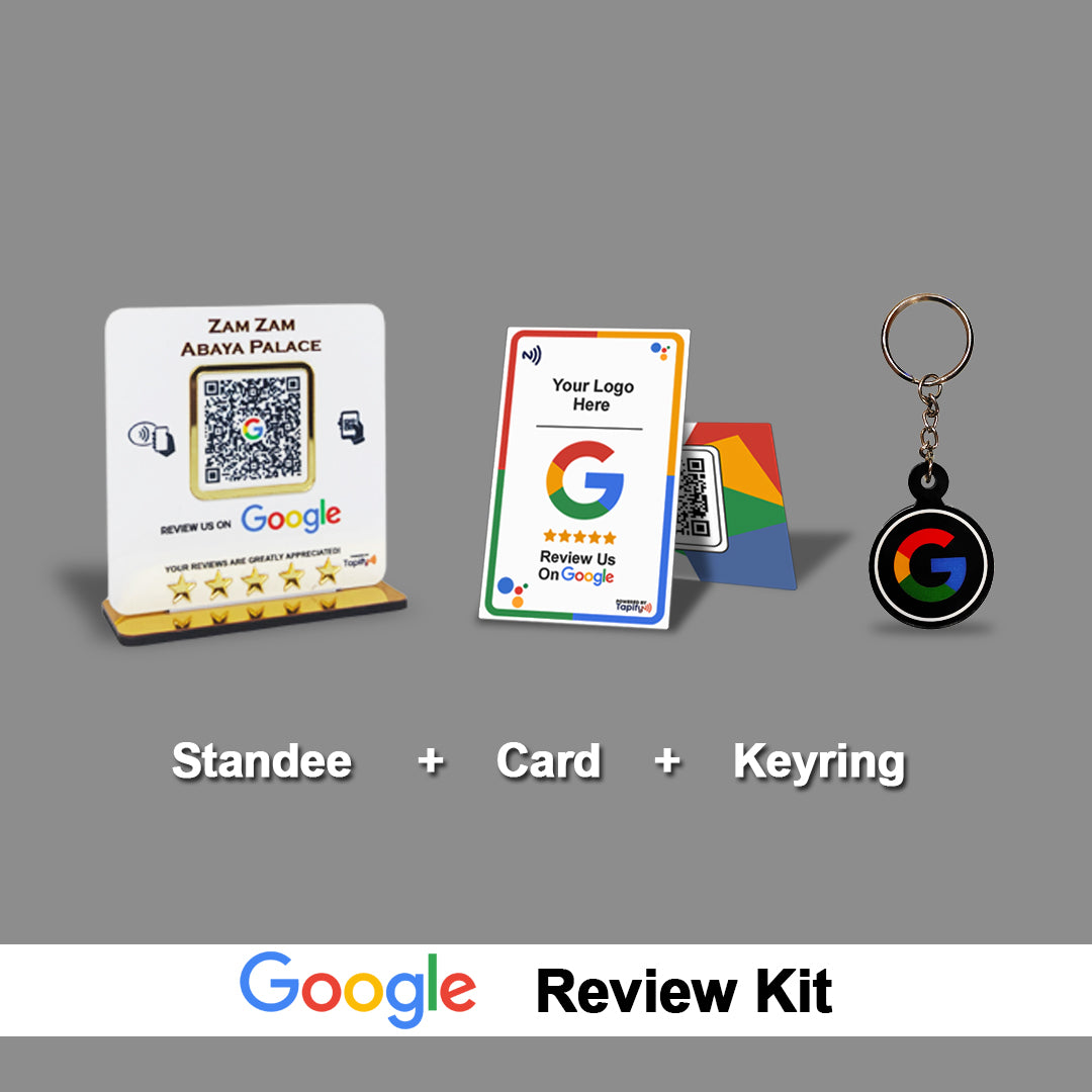 Tapify ReviewPro Kit – Standee + NFC Card + Keyring (3 Products)