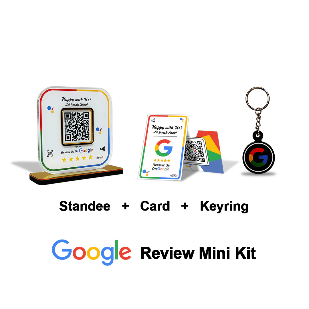 Tapify Mini ReviewPro Kit – Standee + NFC Card + Keyring (3 Products) | No Customization