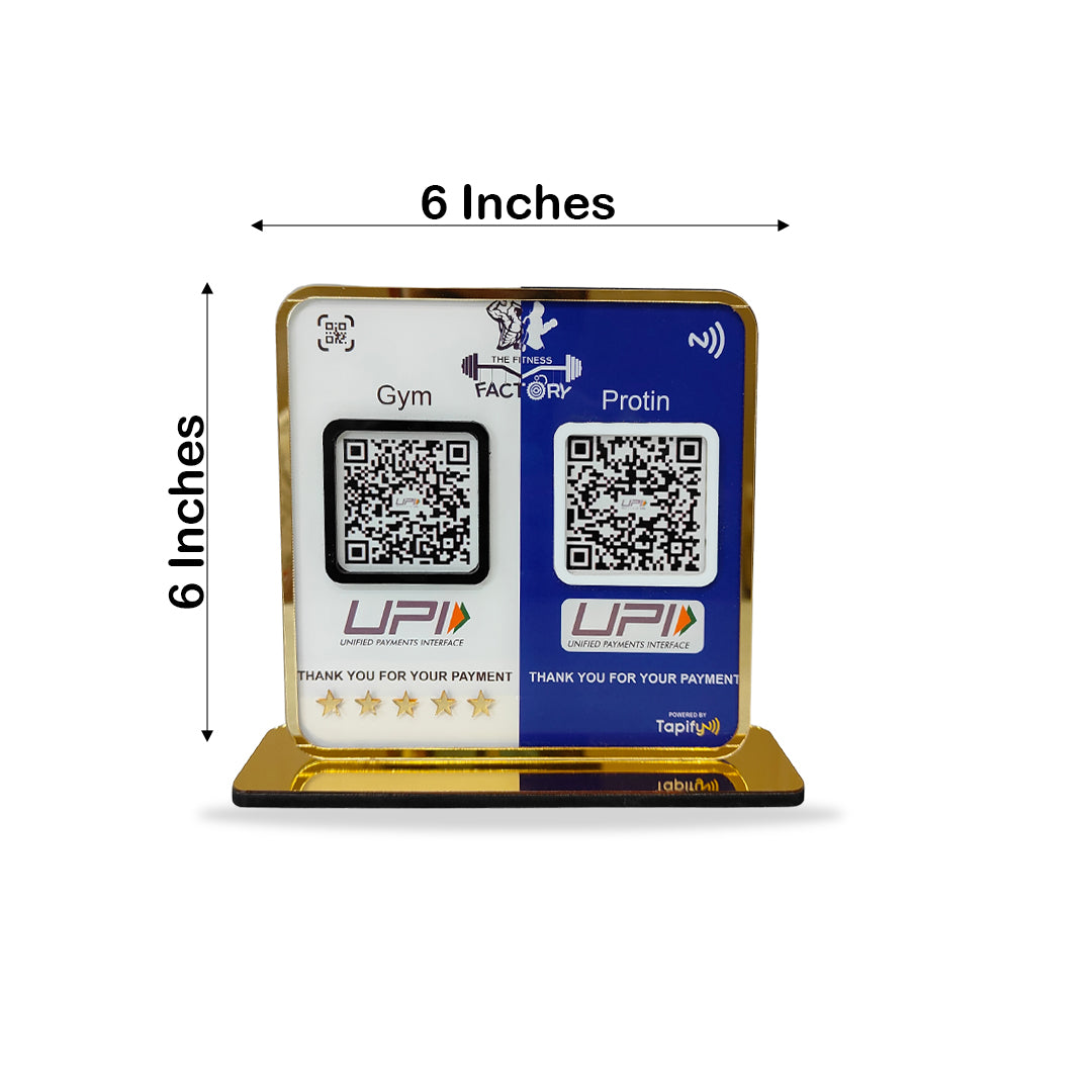 Smart NFC 2-in-1 Premium Standee – UPI & UPI