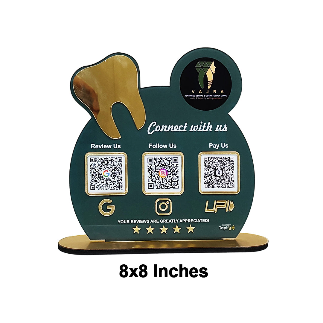 Smart NFC 3-in-1 Standee - Big Teeth Cutout | For Dentists