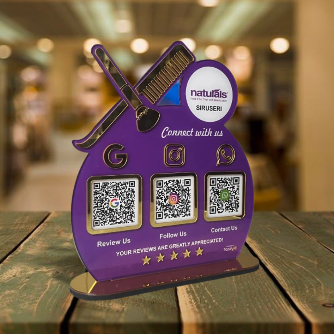 Smart NFC 3-in-1 Tabletop Standee For Salons & Beauty Parlours