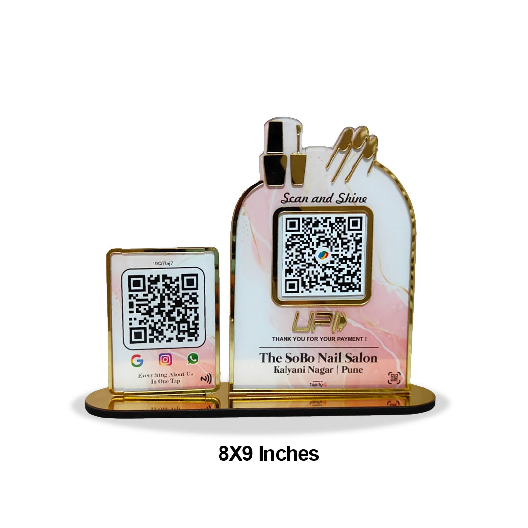 All In One + UPI Table Top Standee ( UPI Without NFC )- For Nail Salon