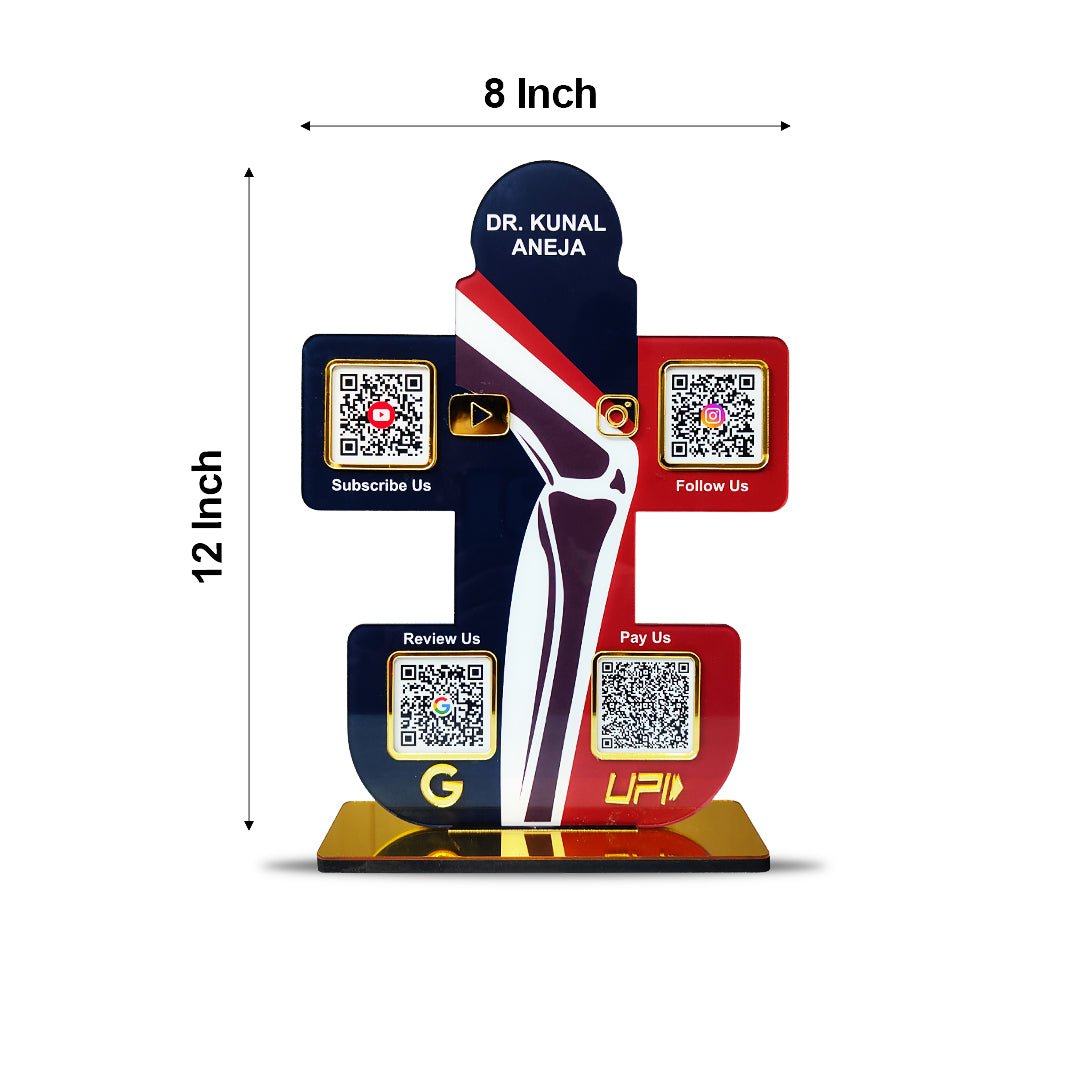 Smart NFC 4-in-1 Tabletop Standee – Knee joint (orthopedic theme)