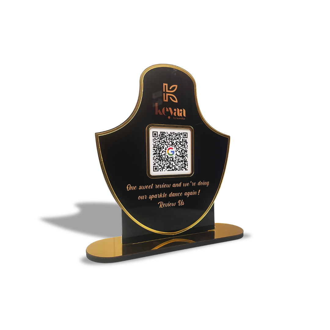 Smart NFC Single QR - Tabletop Standee - for Jewelry Stores