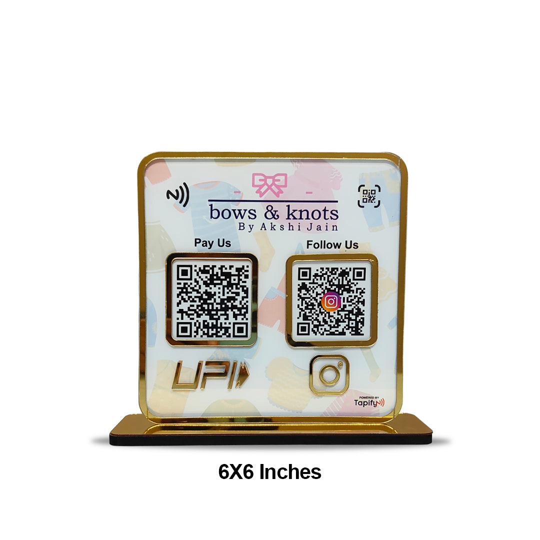 Premium Smart NFC 2-in-1 Table Top Standee - Cloth Background edition