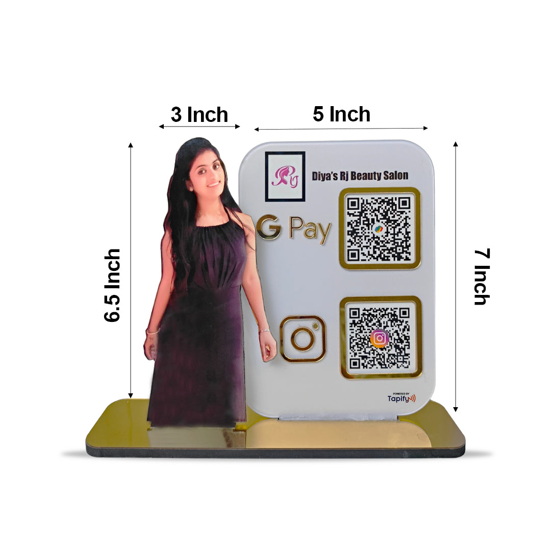 Your Custom Cutout Smart NFC 2QR Tabletop Standee