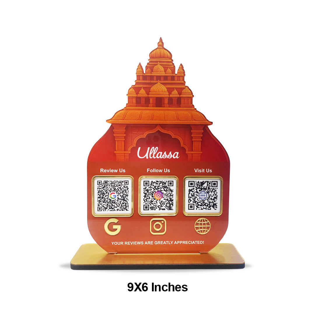 Temple Shaped - Smart NFC 3-in-1 Tabletop Standee