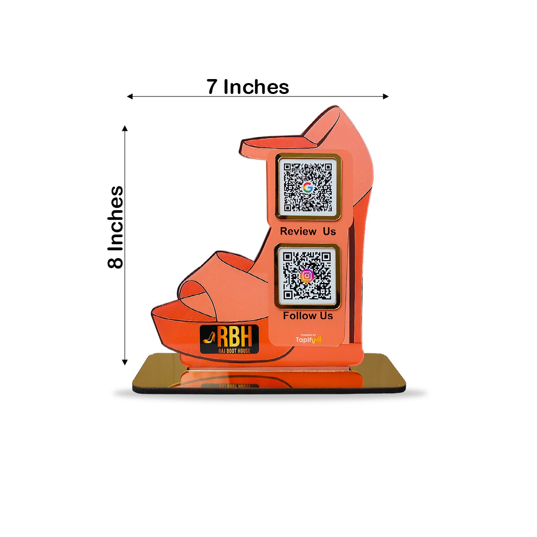 Heel Cutout Shape - Smart NFC 2-in-1 Table Top Standee