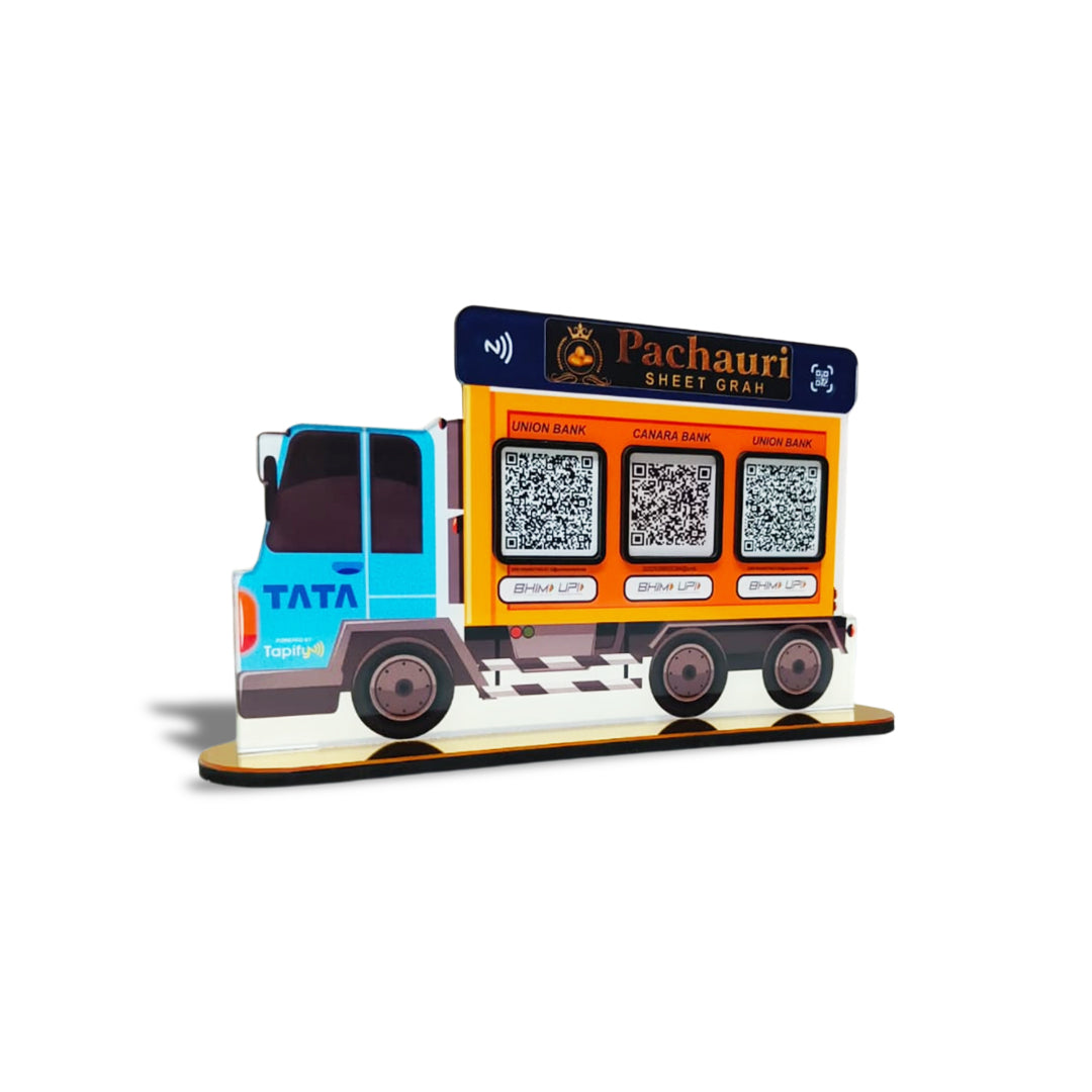 Truck Shaped Smart NFC 3-in-1 Tabletop Standee