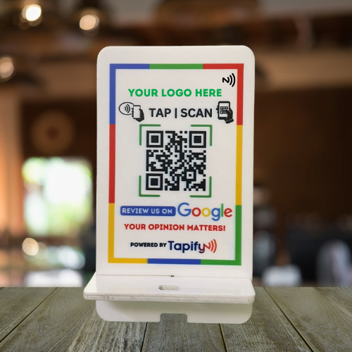 Custom NFC Google Review Standee White