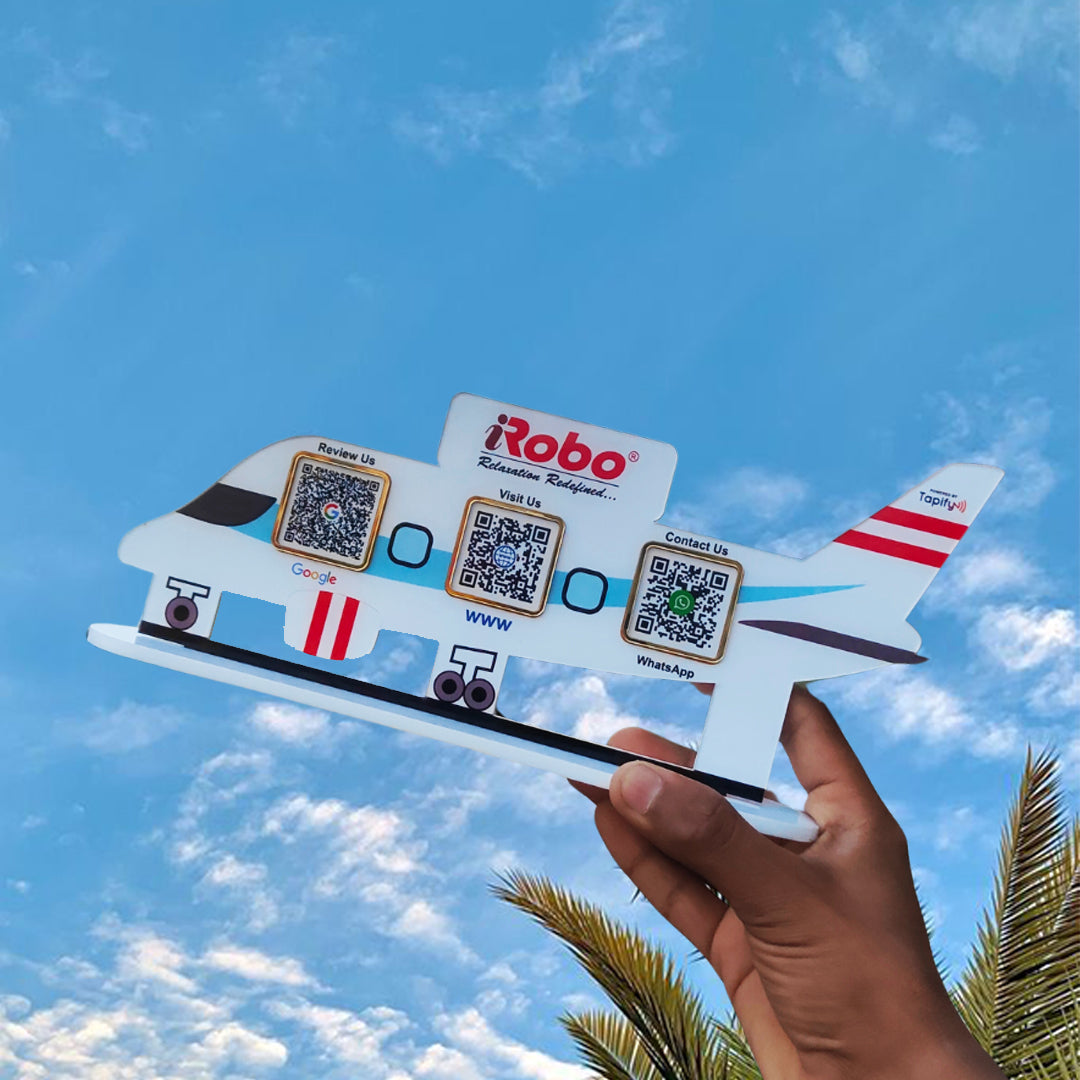 Aeroplane Shaped Smart NFC 3-in-1 Tabletop Standee