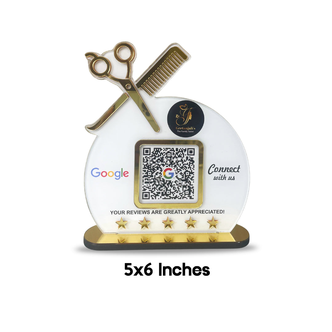 Smart NFC Single QR Tabletop Standee For Salons & Beauty Parlours