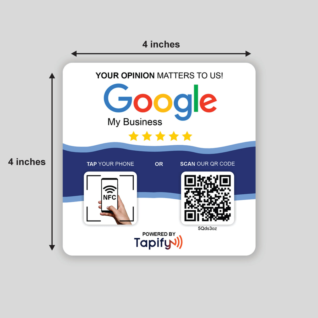 Smart NFC Google Review Plate | Stick To Any Surface