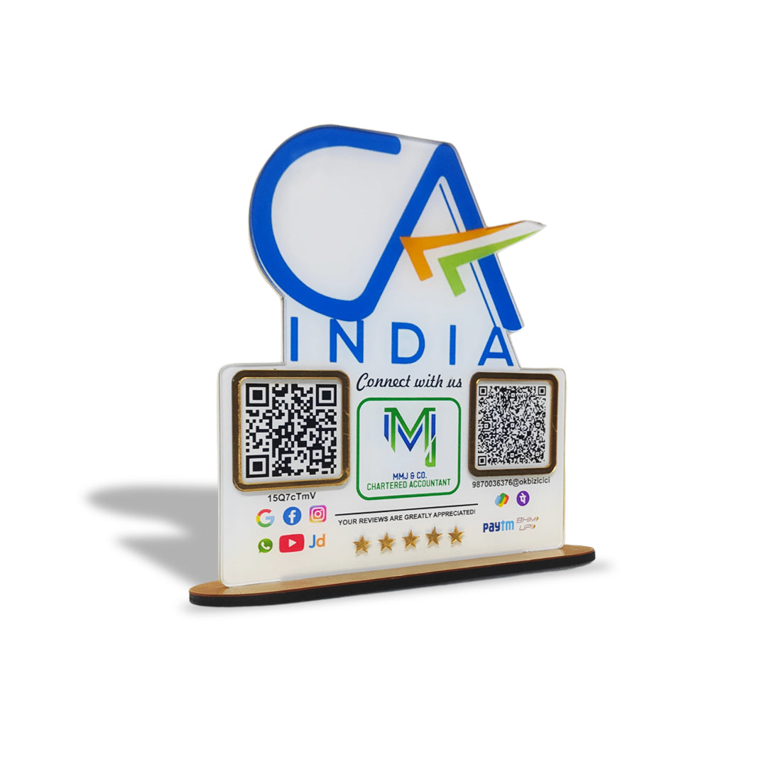 Smart NFC All-In-One + UPI Tabletop Standee For Chartered Accountant (CA) ( UPI Without NFC )
