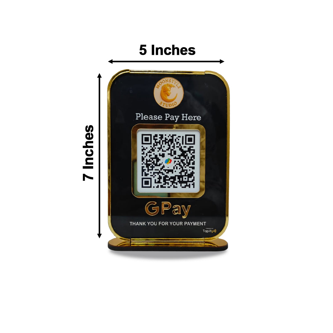 Premium Big Size Smart NFC 1 QR Table Top Standee | Black Colour