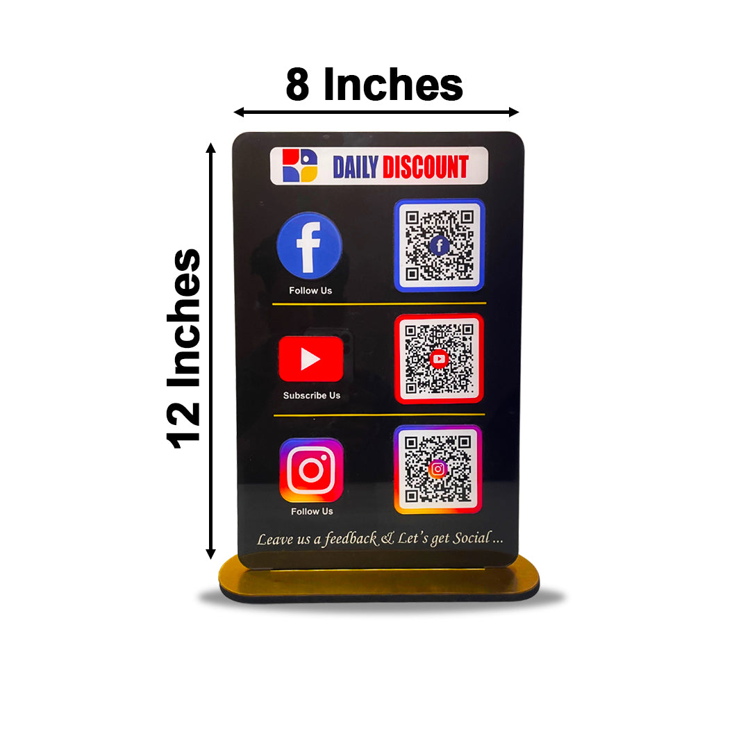 Vogue Series – Smart NFC 3-in-1 Standee With 3D Cut Acrylic QR & Icons