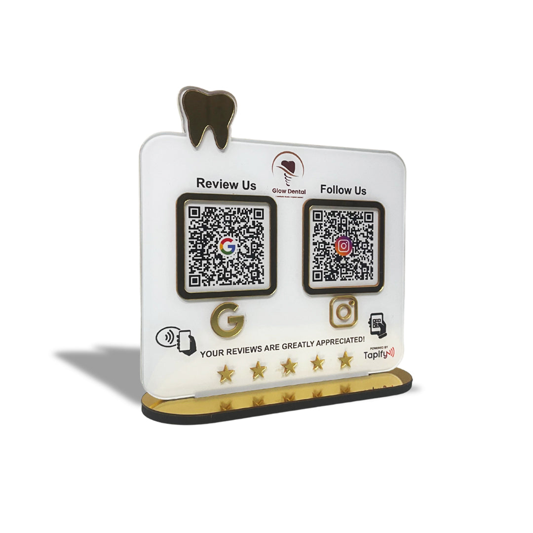 Smart NFC 2-in-1 Standee - Teeth Cutout | For Dentists