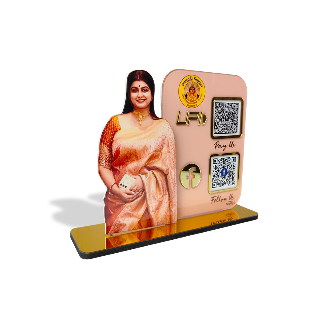 Lady Cutout Smart NFC 2-QR Standee
