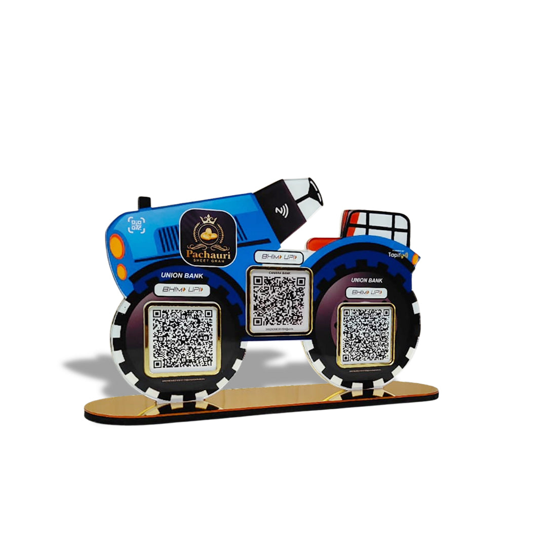 Tractor Shaped Smart NFC 3-in-1 Tabletop Standee