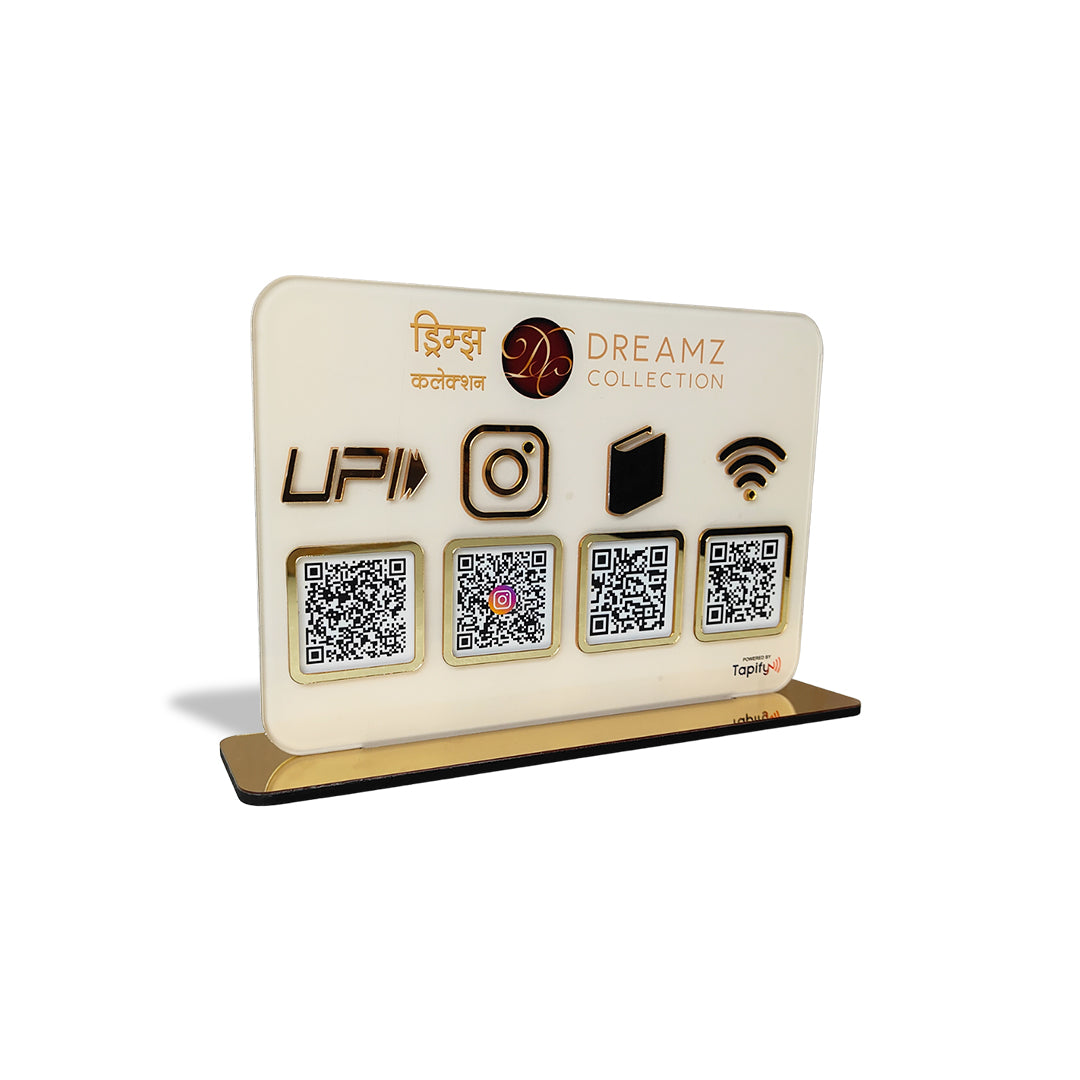 Unique Rectangle Shaped - Smart NFC 4-in-1 Table Top Standee - Icon Edition
