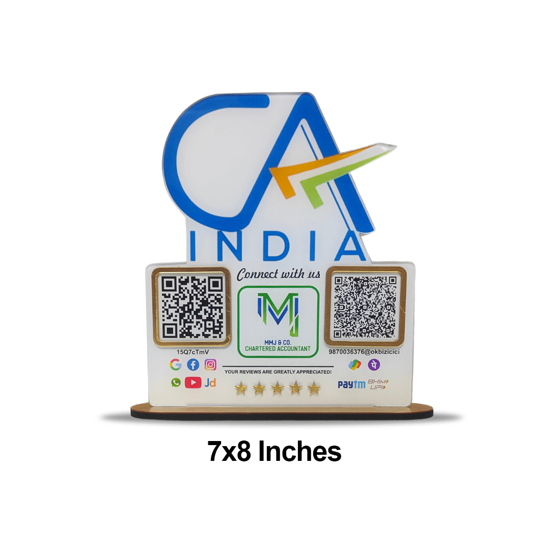 Smart NFC All-In-One + UPI Tabletop Standee For Chartered Accountant (CA) ( UPI Without NFC )