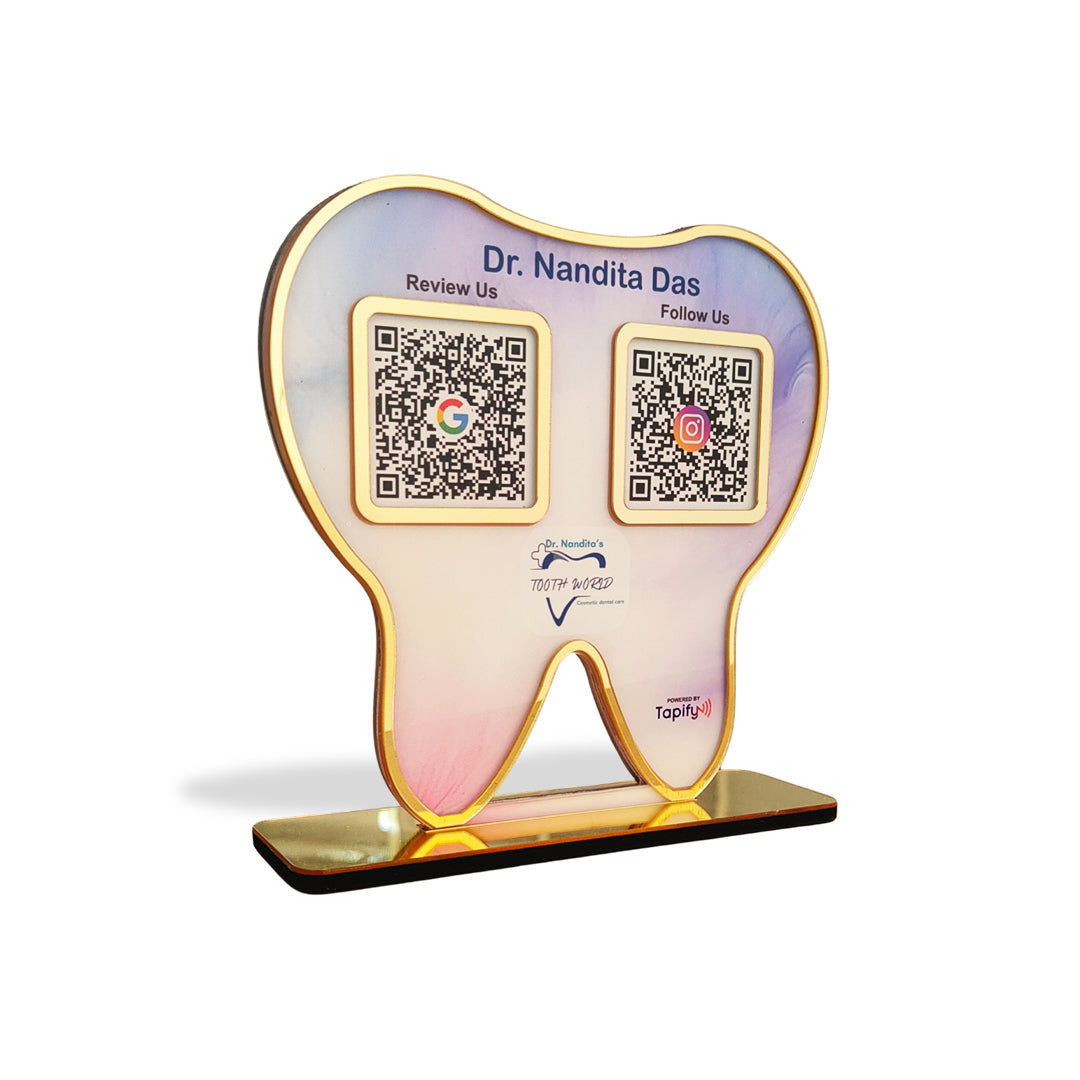 Dental Tooth Shaped Smart NFC 2-in-1 Standee - For Dentists