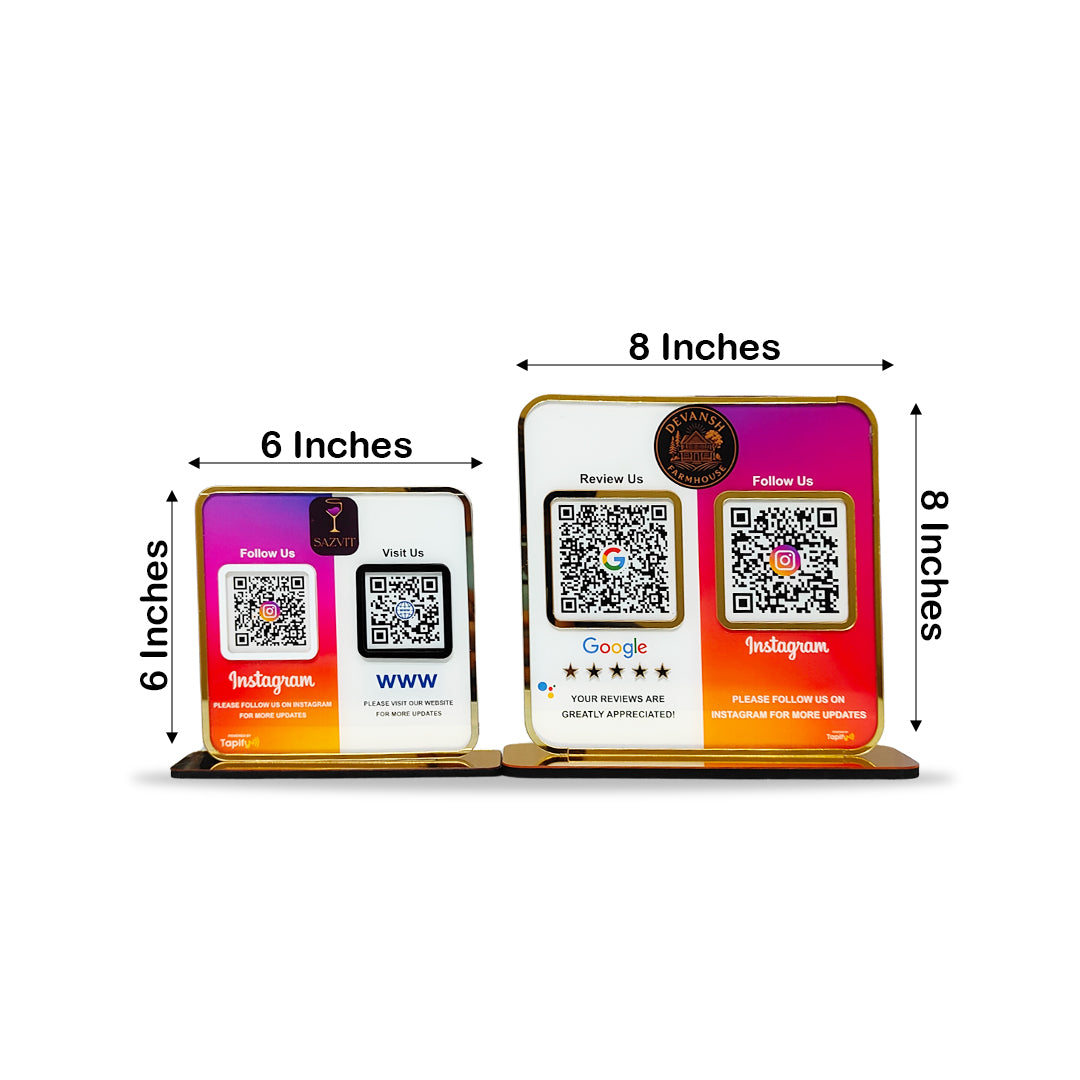 Big Size - Smart NFC 2-in-1 Premium Standee – Google & Instagram Theme