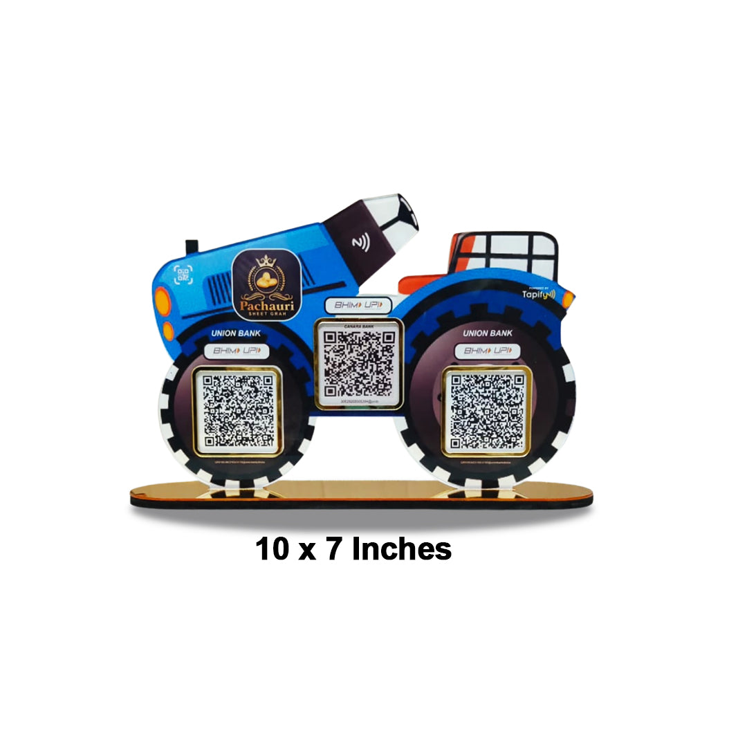 Tractor Shaped Smart NFC 3-in-1 Tabletop Standee