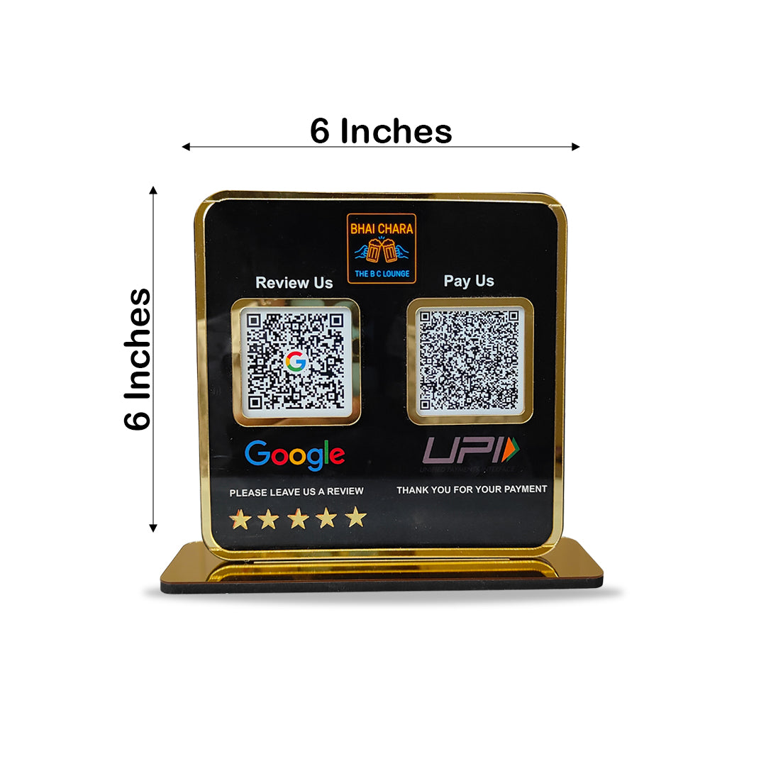 Premium Smart NFC 2-in-1 Table Top Standee -Text Edition- Black Colour