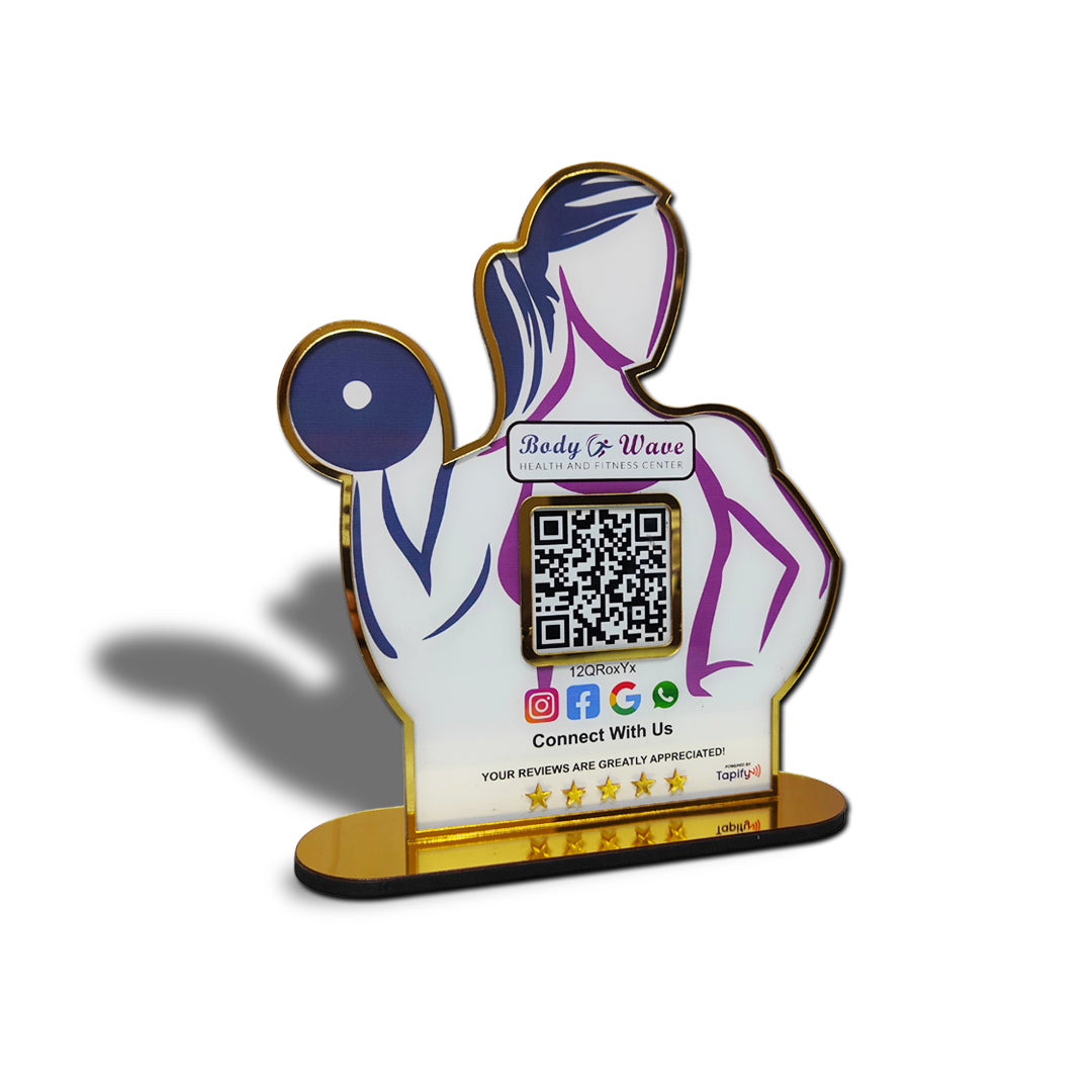 Girl Shape Smart NFC All-In-One Tabletop Standee For Gyms