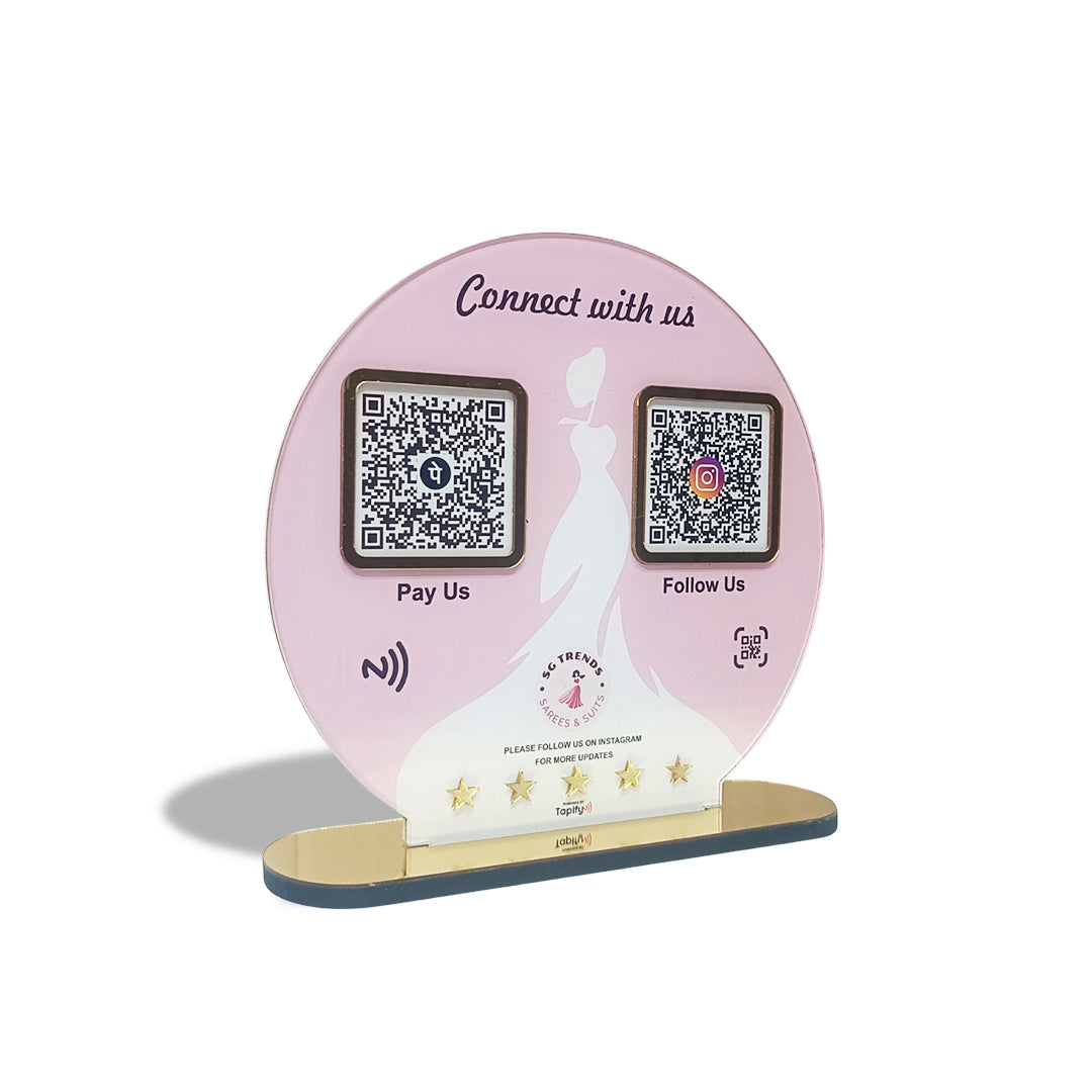 Circle Shape Smart NFC 2-in-1 Table Top Standee