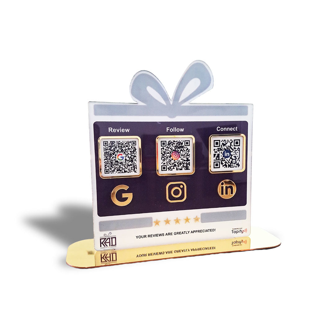 Gift Shaped - Smart NFC 3-in-1 Table Top Standee