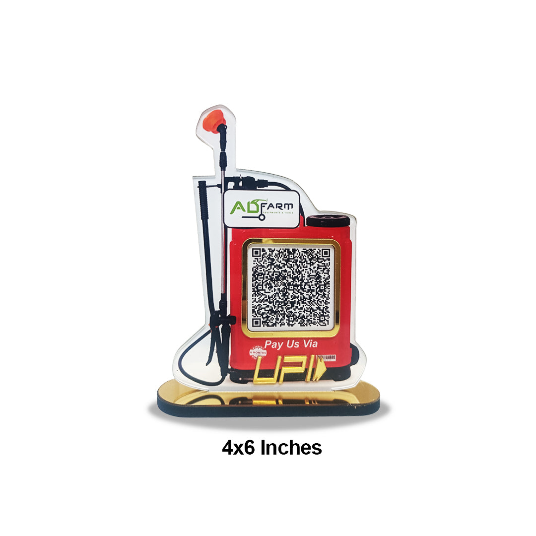 Agriculture Spray Shaped - Smart NFC 1 QR Table Top Standee