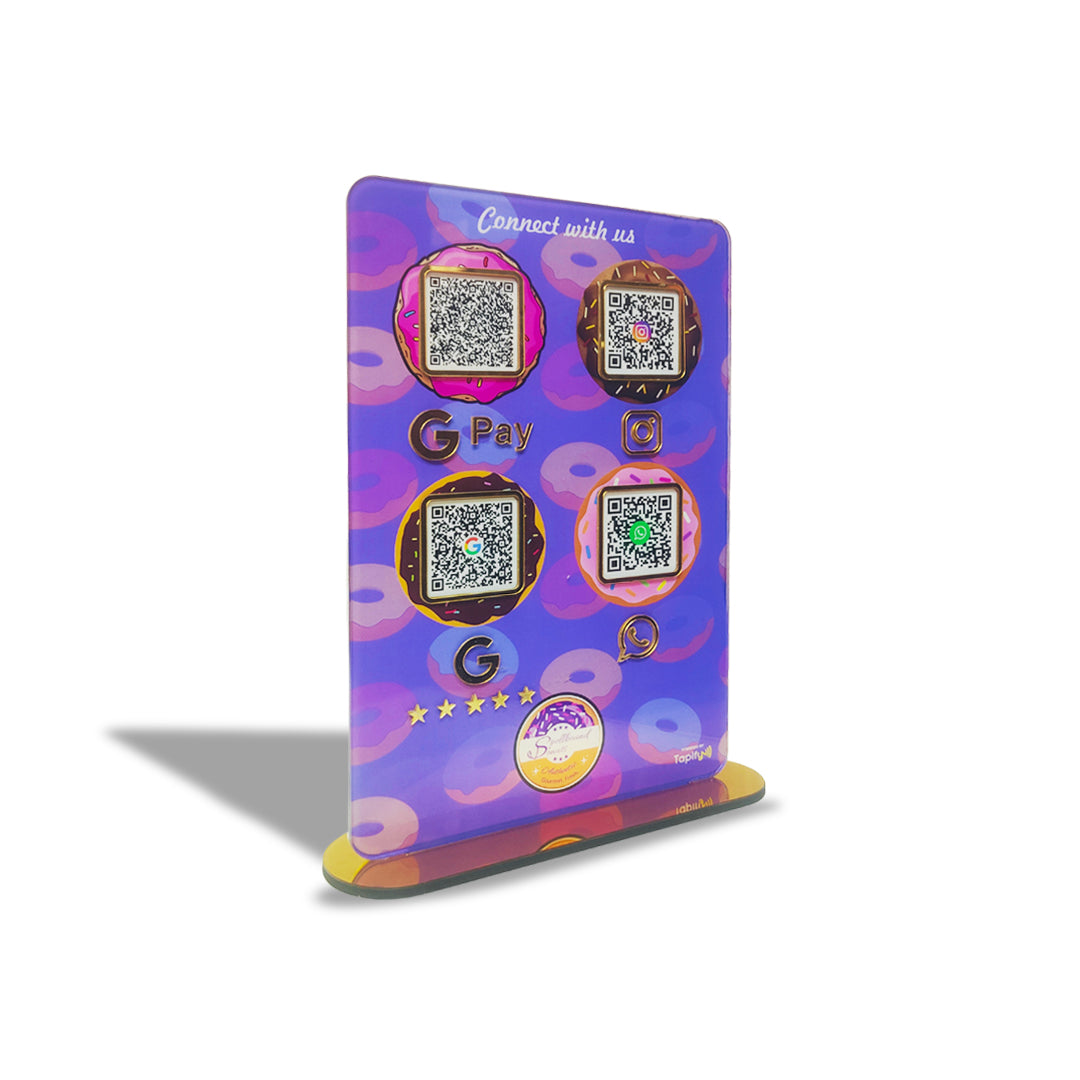 Smart NFC 4-in-1 Standee - Golden Icon Edition - Donut Background Edition