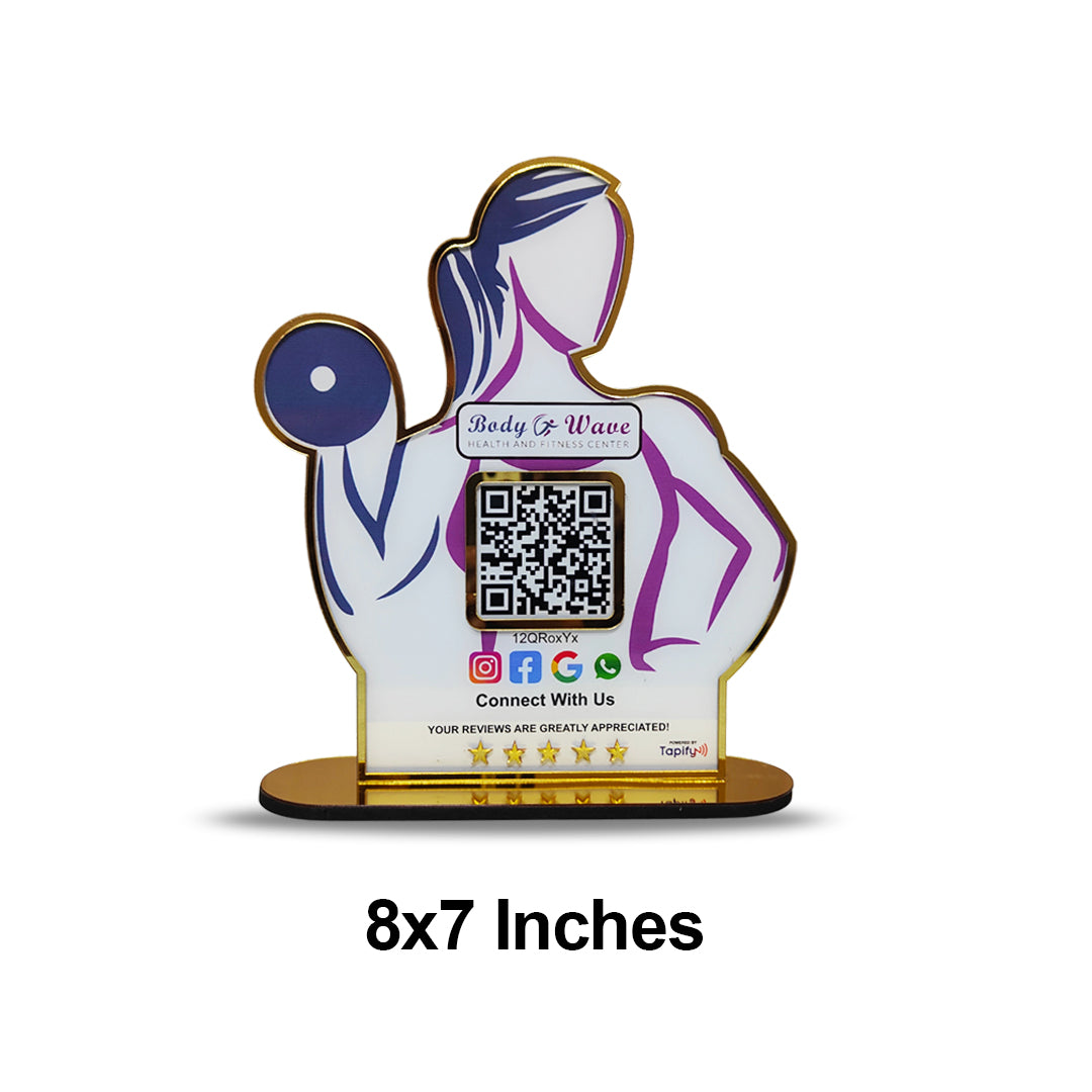 Girl Shape Smart NFC All-In-One Tabletop Standee For Gyms