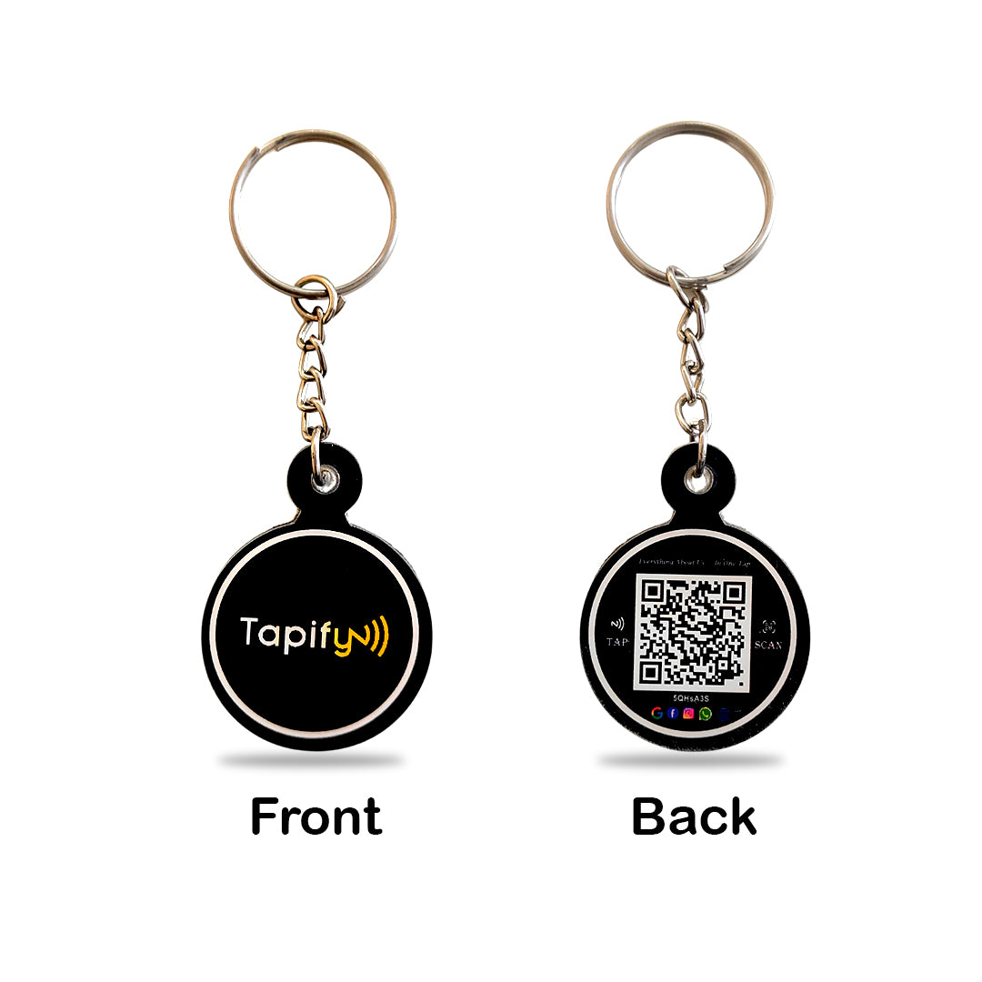 Smart NFC All in one Keyring - with QR Code(Fixed Design, Your Link Added )