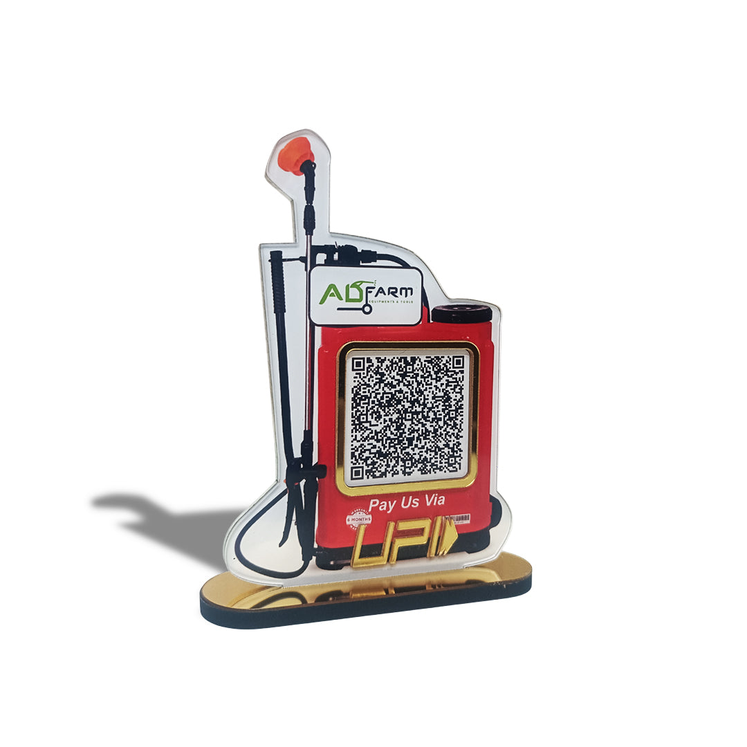 Agriculture Spray Shaped - Smart NFC 1 QR Table Top Standee