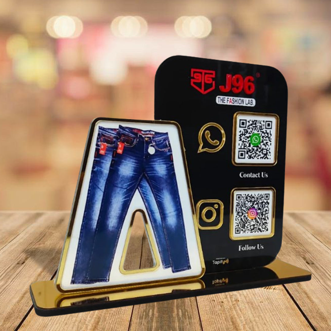 Jeans Cutout Smart NFC 2QR Standee - For Garment Shop
