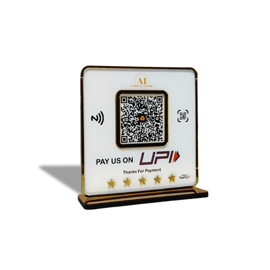 Premium UPI Payment -1 QR Table Top Standee - Elite ( Without NFC )