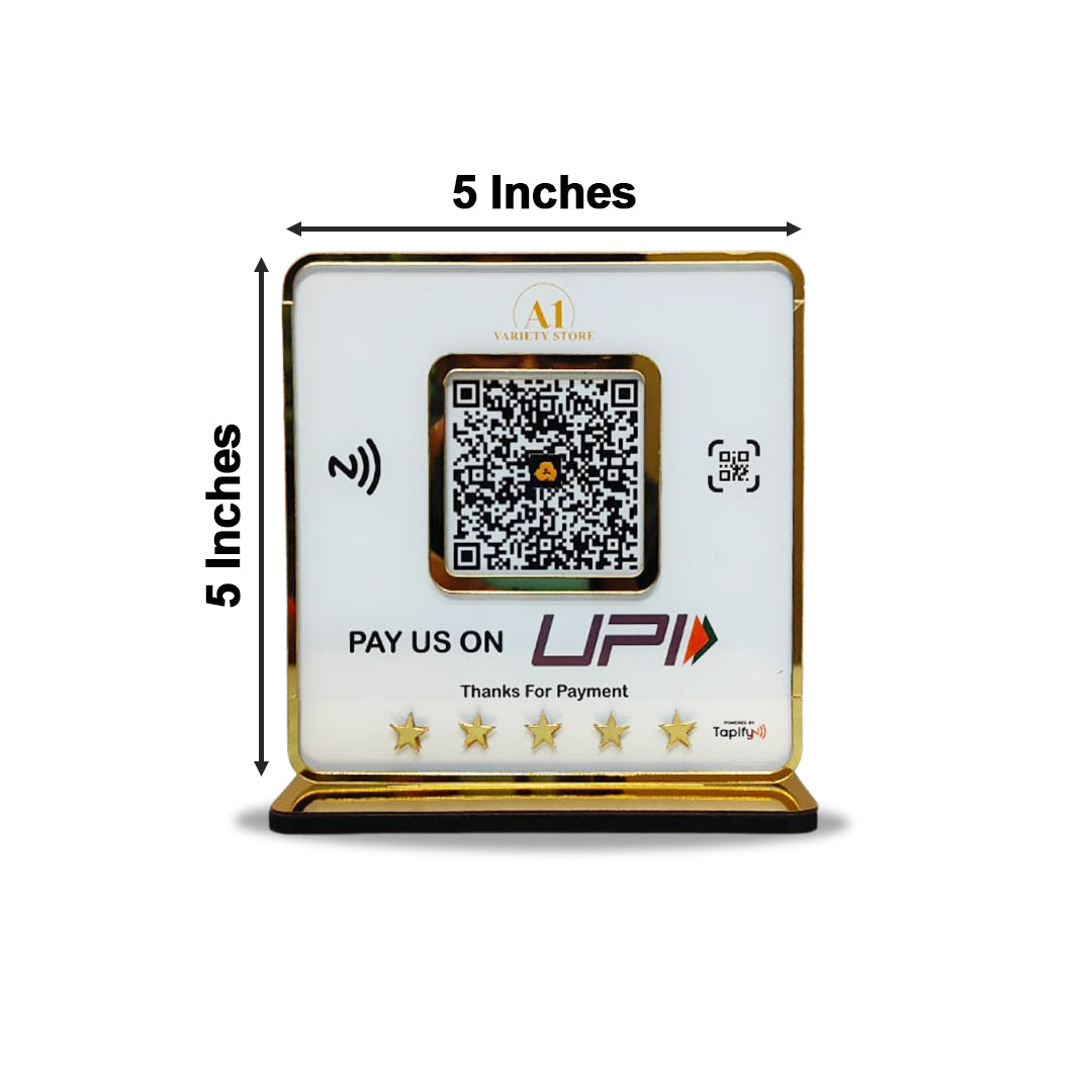 Premium UPI Payment -1 QR Table Top Standee - Elite ( Without NFC )