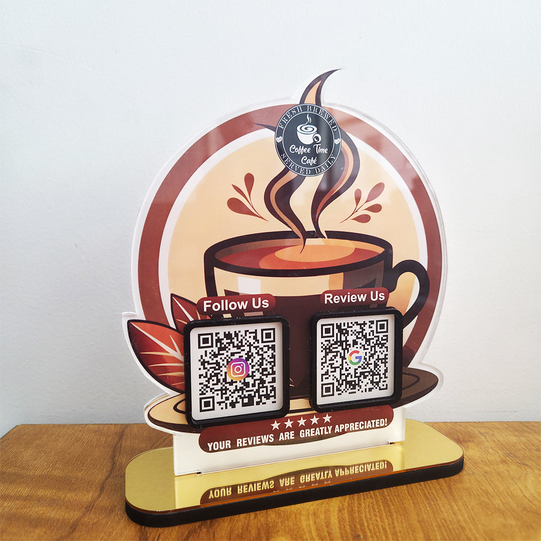 Coffee Cup Shaped 2 in 1 Smart NFC Standee - II