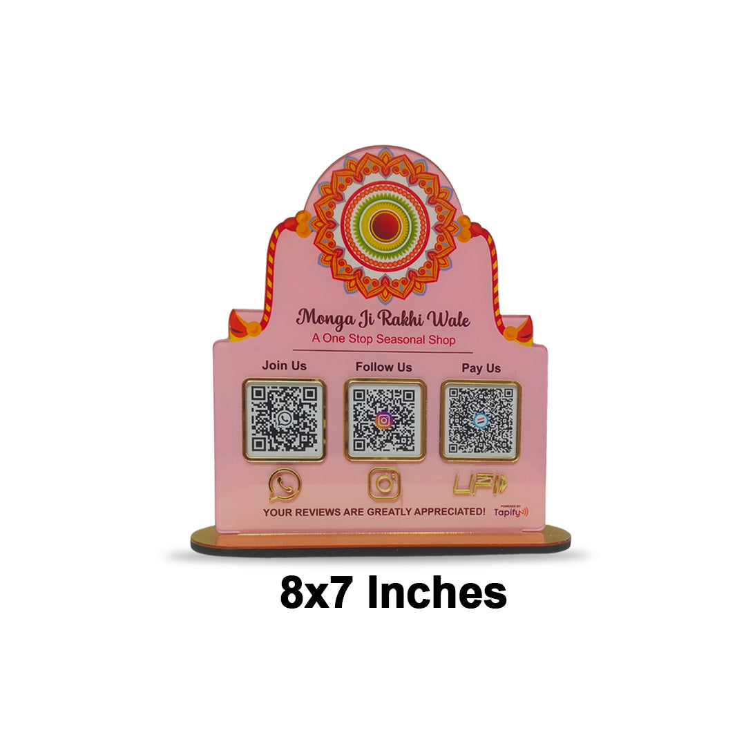 Rakhi Shaped Smart NFC 3-in-1 Table Top Standee