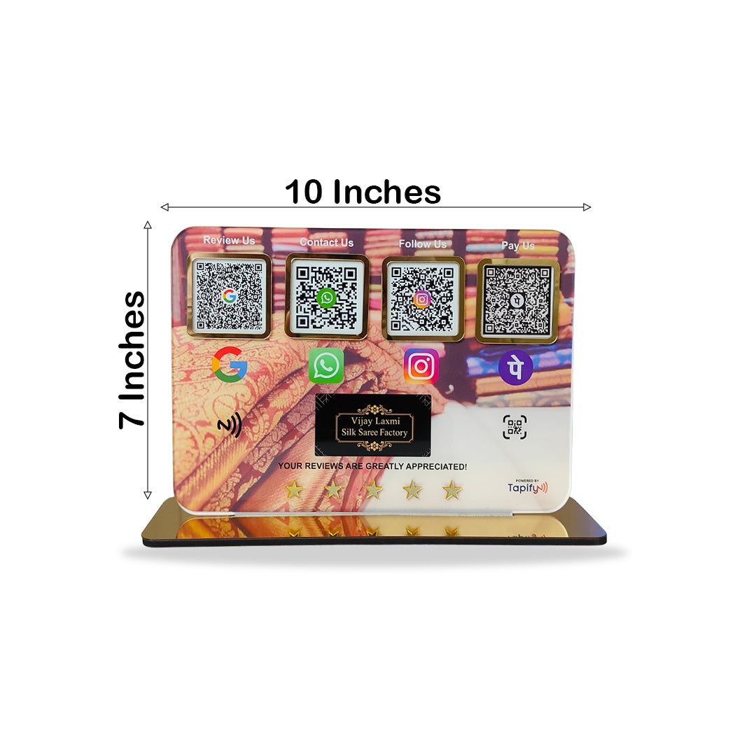 Smart NFC 4-in-1 Table Top Standee - Cloth Background Edition