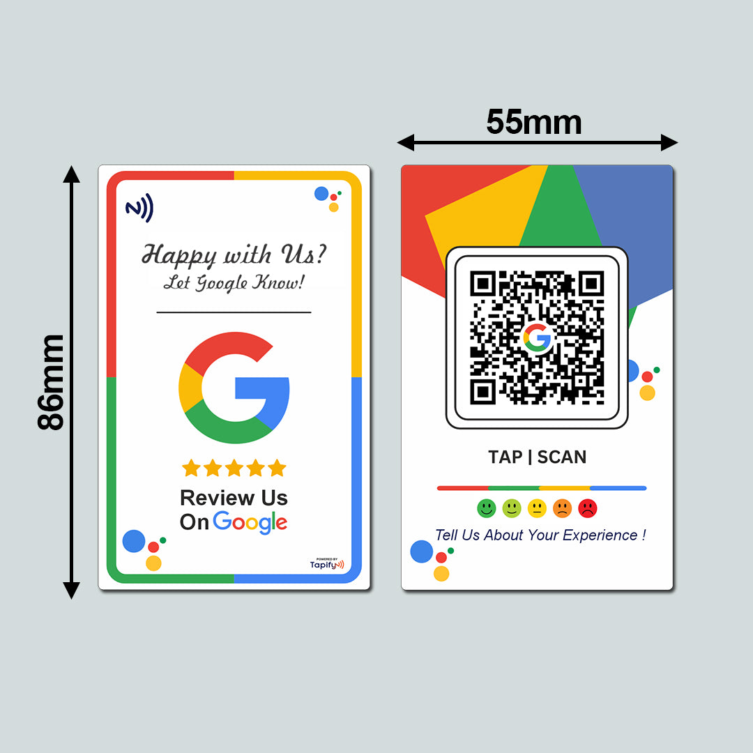 Custom NFC Google Review Card – (Fixed Design, Without Logo, Your Link Added) - Bundle Only