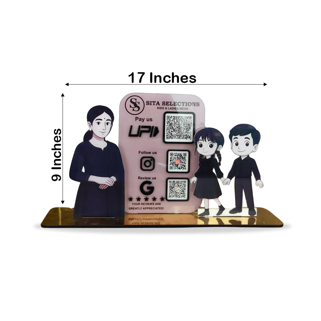 Kids & ladies Cutout Shape - Smart NFC 3QR Standee