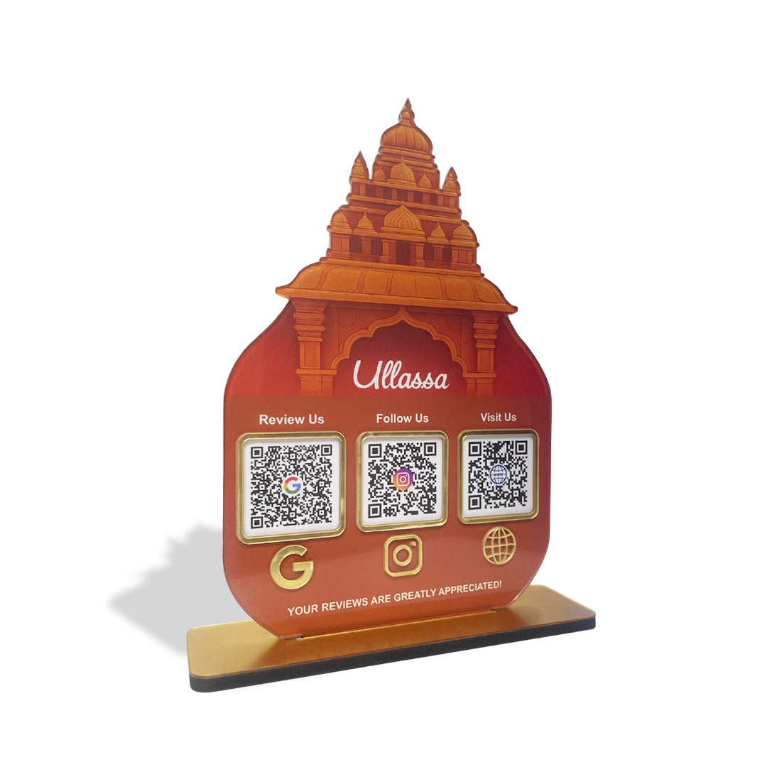 Temple Shaped - Smart NFC 3-in-1 Tabletop Standee